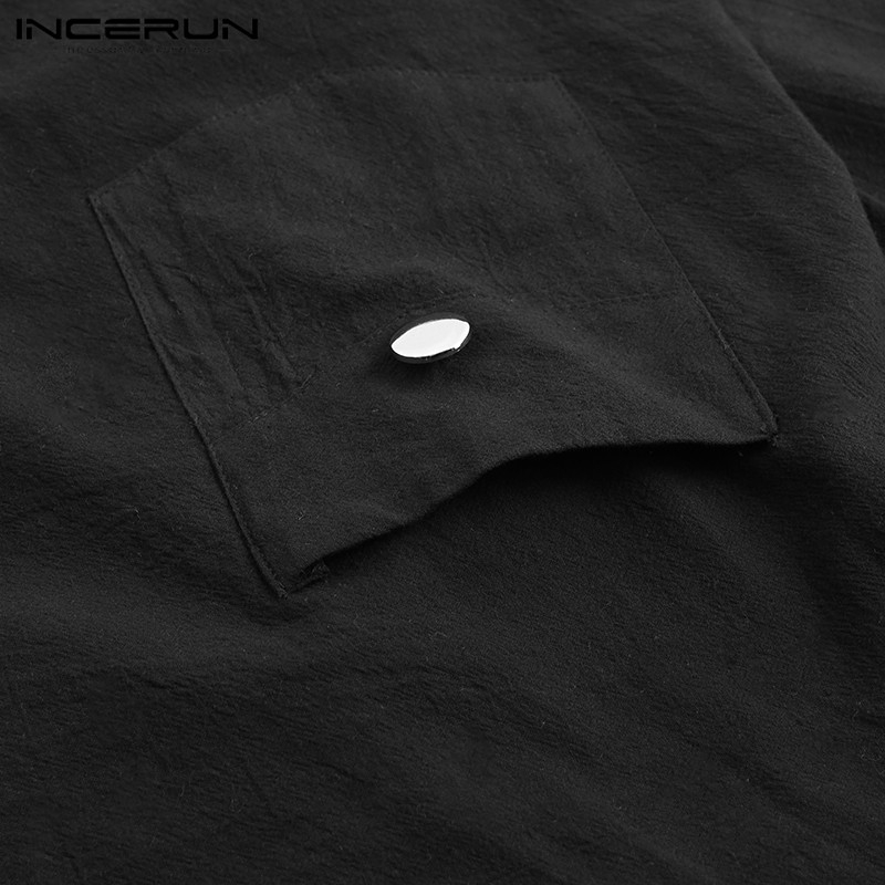 INCERUN Áo khoác cotton phong cách Gothic cá tính cho nam