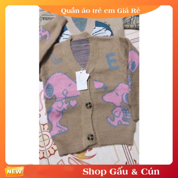 Áo khoác cadigan len lông thỏ cho bé trai bé gái hàng Quảng Châu new 100% dệt cao cấp 23-24kg