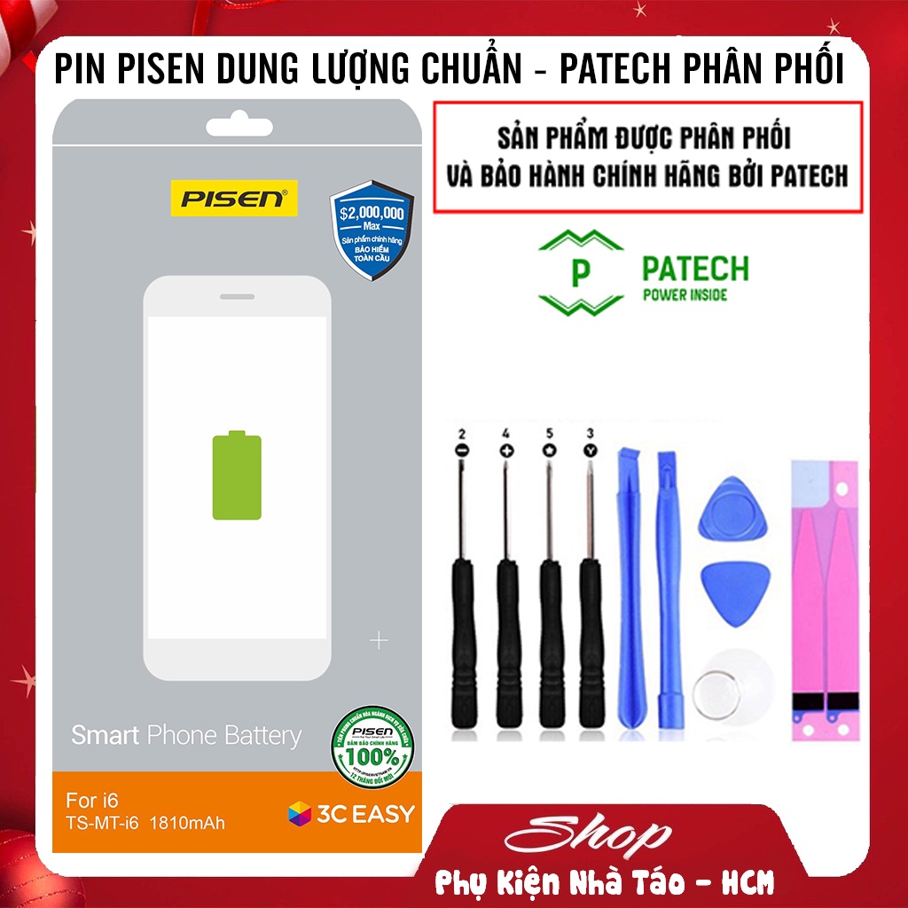 PIN PISEN ĐIỆN THOẠI 6G - CHÍNH HÃNG PATECH PHÂN PHỐI