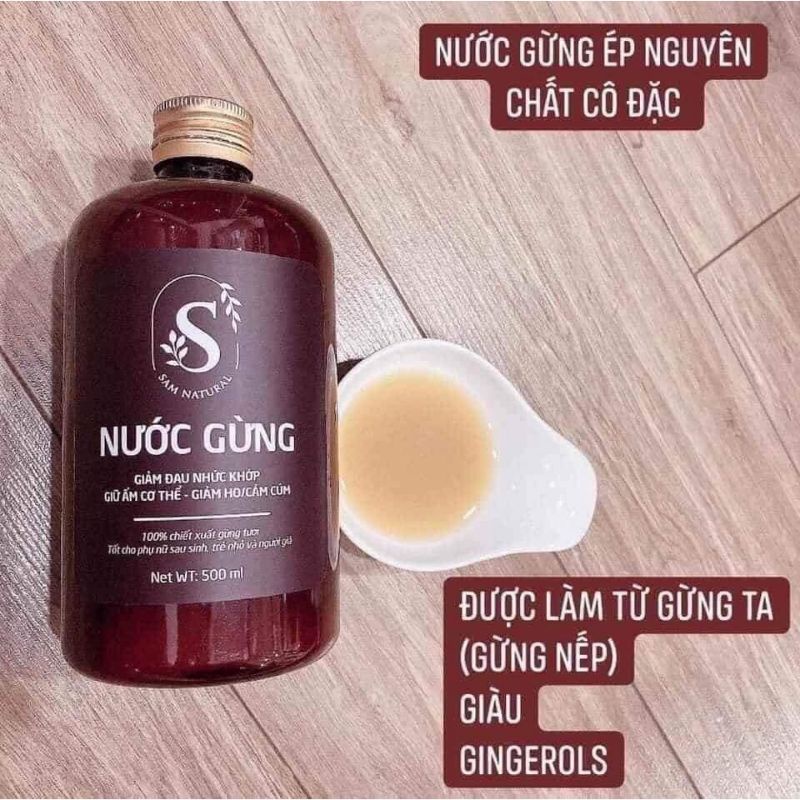 Nước Cốt Gừng Nguyên Chất 500ml Chiết Suất Gừng Tươi Gíup Giữ Ấm Cơ Thể Mẹ