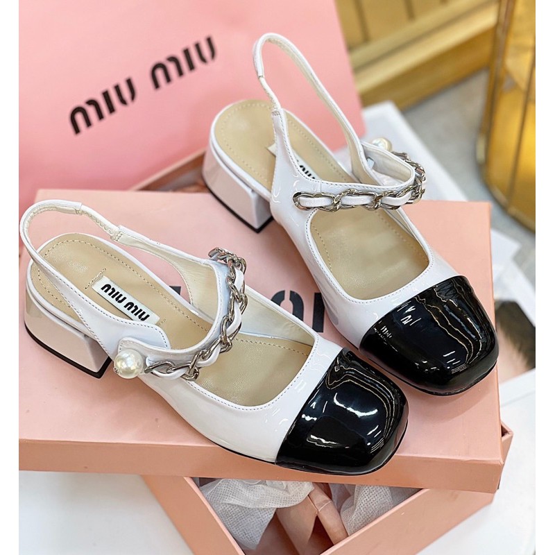 Sandal  Miumiu gót 3f . Hàng QCCC ( Fullbox)