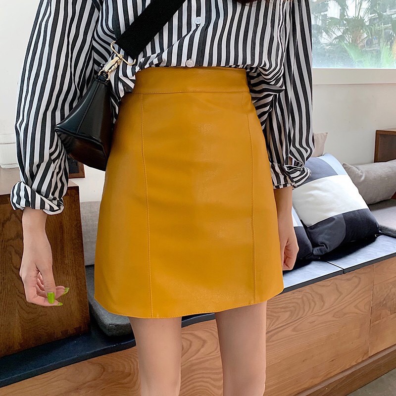 Chân váy da dáng chữ A thiết kế đơn giản hợp thời trang | BigBuy360 - bigbuy360.vn