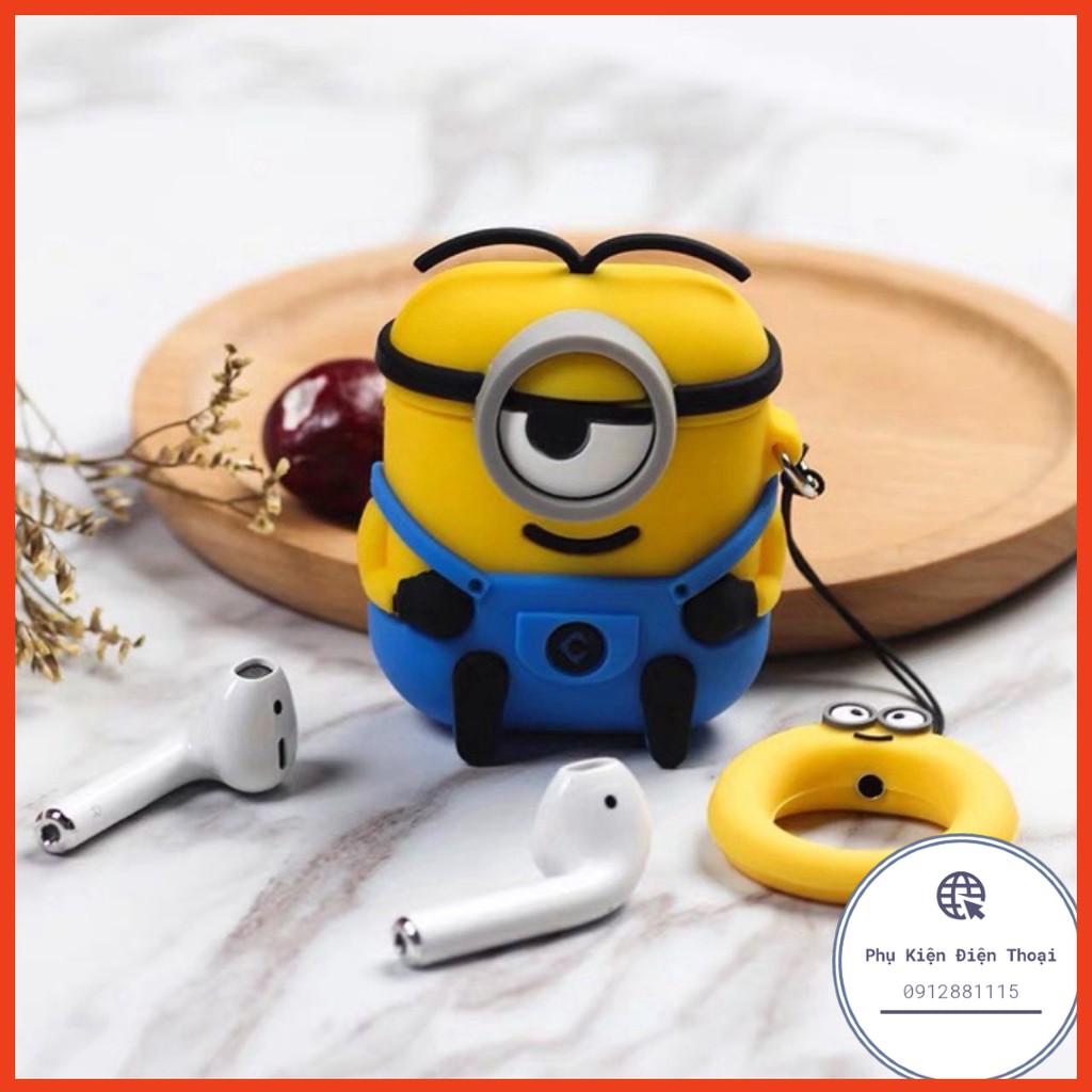 ☘️Tặng kèm móc treo☘️ Case bao airpod 1 2 Pro 3 Minion đựng tai nghe không dây Airpods i11 i12 i18 i100