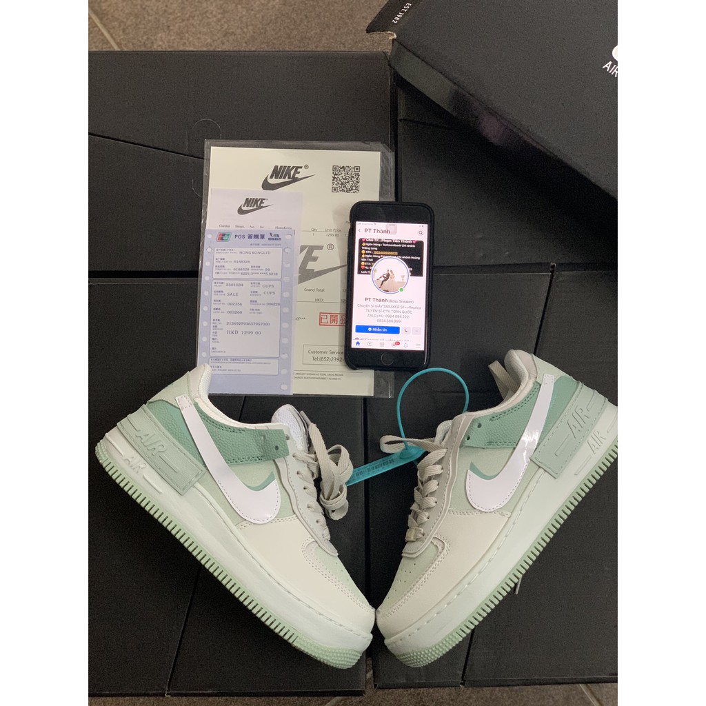 [Mã FAGREEN245 giảm tới 30K đơn 99K] (Ảnh thật + fullbox) Giày AF1 shadow xanh cốm
