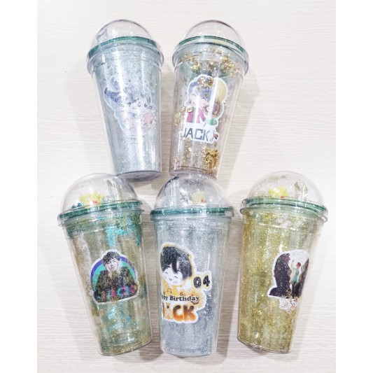 cốc 2 lớp kim tuyến jack j97 khủng long CNCKI18 cốc giữ nhiệt ly 2 lớp cốc làm lạnh dễ thương 500ml