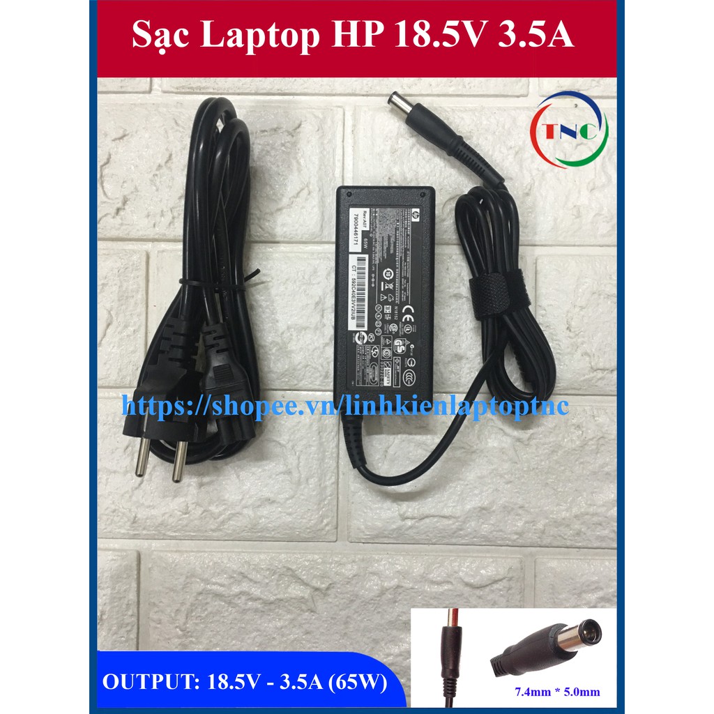 Sạc Laptop HP chân kim to 18.5V - 3.5A (Adapter HP tròn to) kèm dây nguồn