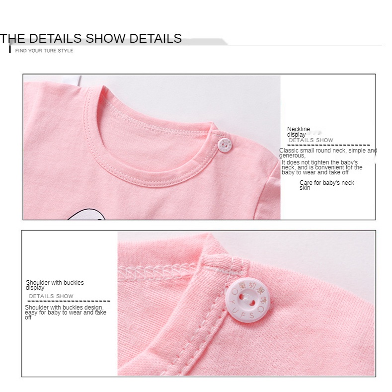 Bộ Áo Thun Cotton Tay Ngắn In Hoạt Hình + Quần Đùi Phong Cách Hàn Quốc Thời Trang Mùa Hè Cho Bé