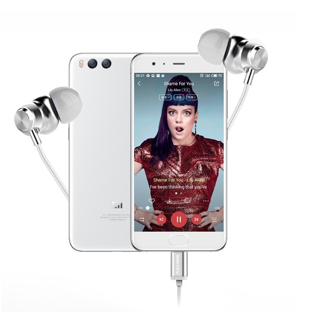 Tai nghe plextone X56M chân cắm typeC, có mic đàm thoại, tương thích xi-aomi mi6, note3,mi mix2, hua-wei