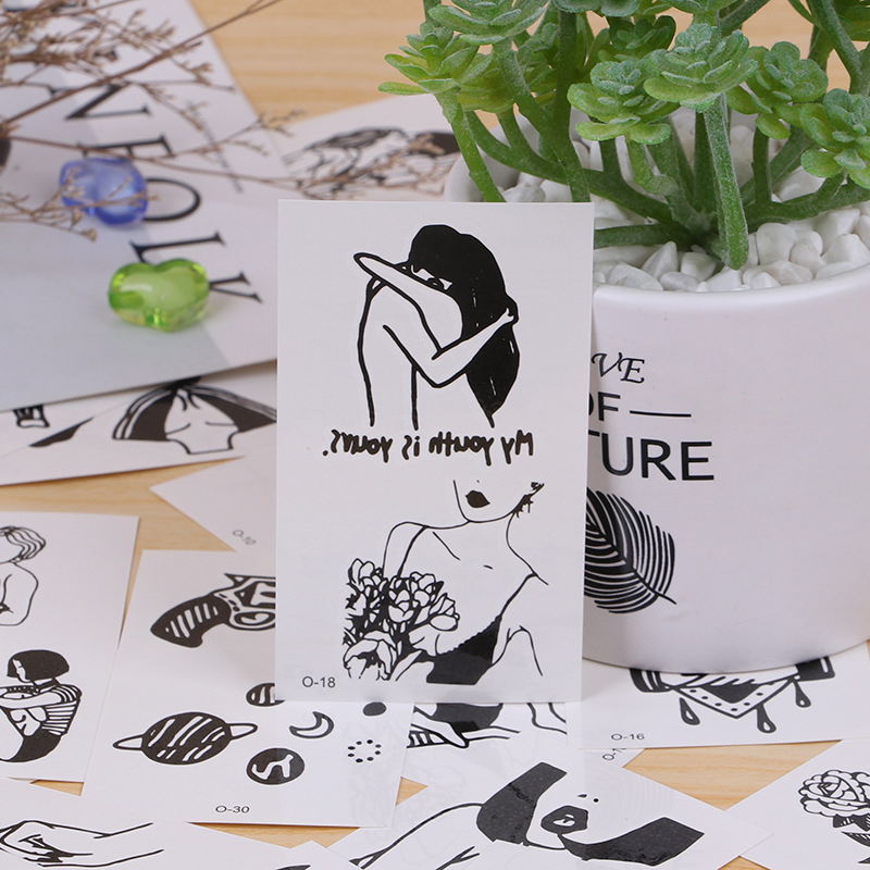 [Hàng mới về] Set 30 Hình Xăm Dán Tạm Thời Unisex Phong Cách Punk Trang Trí Nghệ Thuật Chống Nước Lâu Trôi