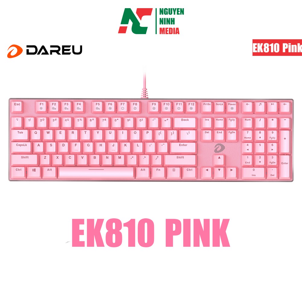 Bàn Phím Cơ Gaming DareU EK810 Queen Pink (Blue Switch) - Hàng Chính Hãng