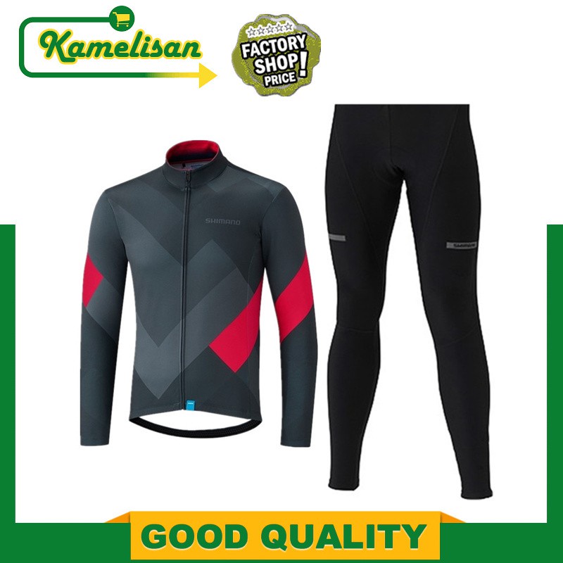 2022kamelisan · Áo đi xe đạp Shimano dài tay và ống quần dài có đệm gel đi xe đạp Yếm quần xe đạp quần áo xe đạp