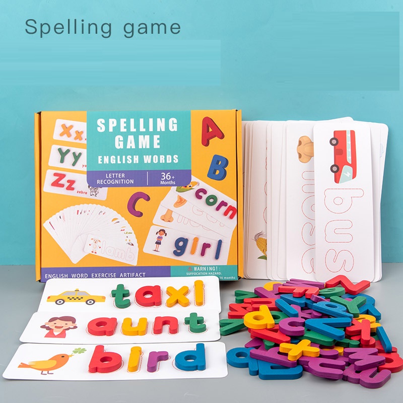 Spelling Game Đồ Chơi Ghép Chữ Đánh Vần Thẻ Học Tiếng Anh Trò Chơi Ghép Từ Vựng Tiếng Anh - BỐ KHỦNG LONG