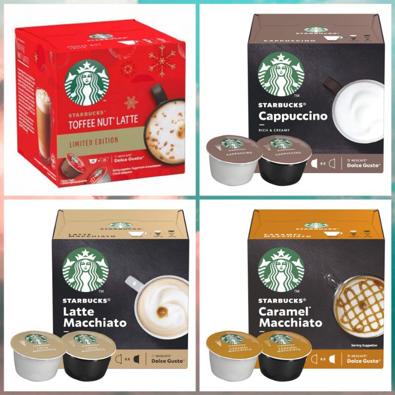 Combo 16 viên Stabucks cho máy Dolce Gusto mix 4 loại như hình xuất xứ UK