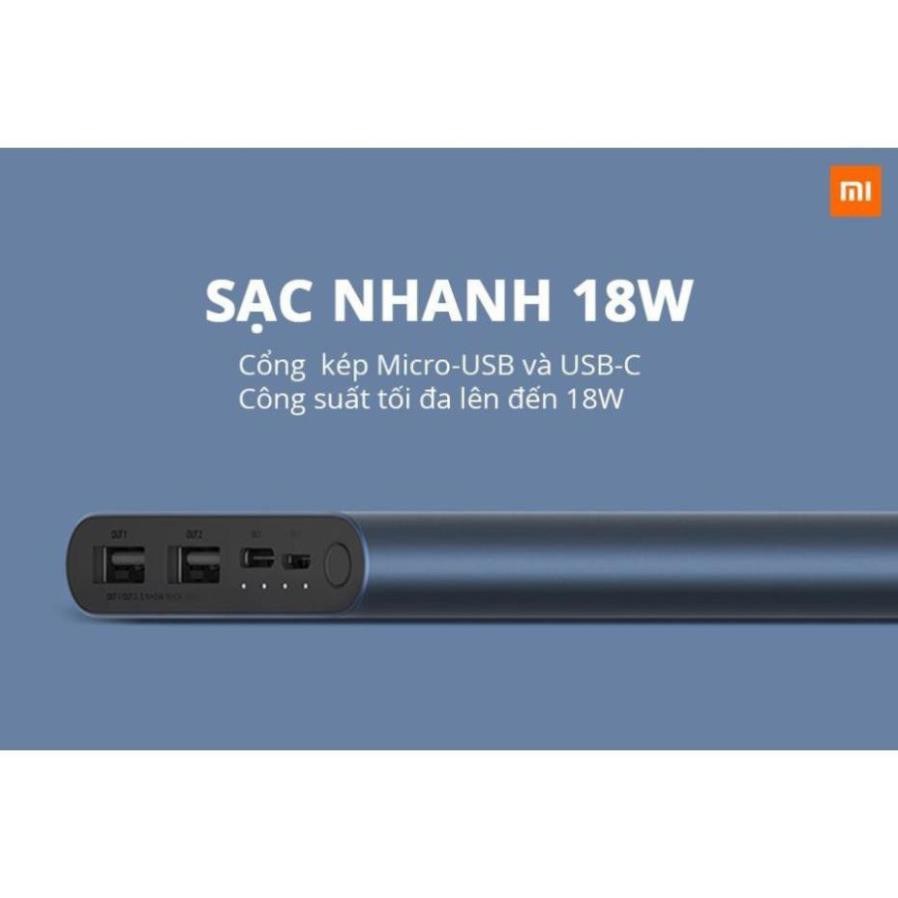 Pin sạc dự phòng Xiaomi 10000 mAh Gen 3 Type-C 18W - Bản Quốc Tế