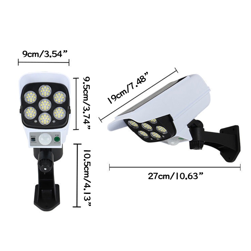 Đèn Led Gắn Tường Chống Nước IPX5 77x 2 Trong 1 Chạy Năng Lượng Mặt Trời