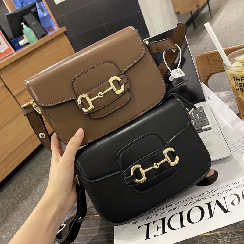 Túi da guccci khoá gài hàng cao cấp