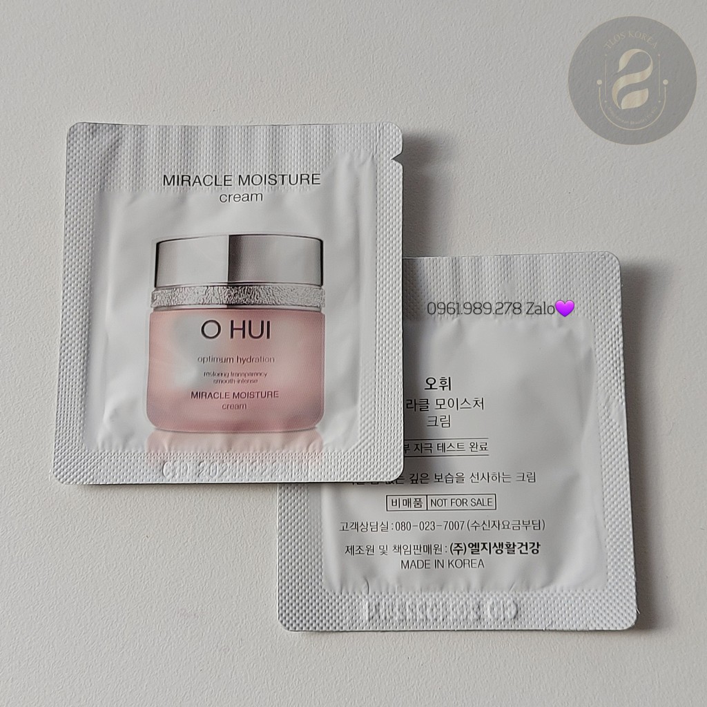 Sample Kem Dưỡng Ẩm Trắng Hồng Ohui Hồng Miracle Moisture Cream 1ml gói