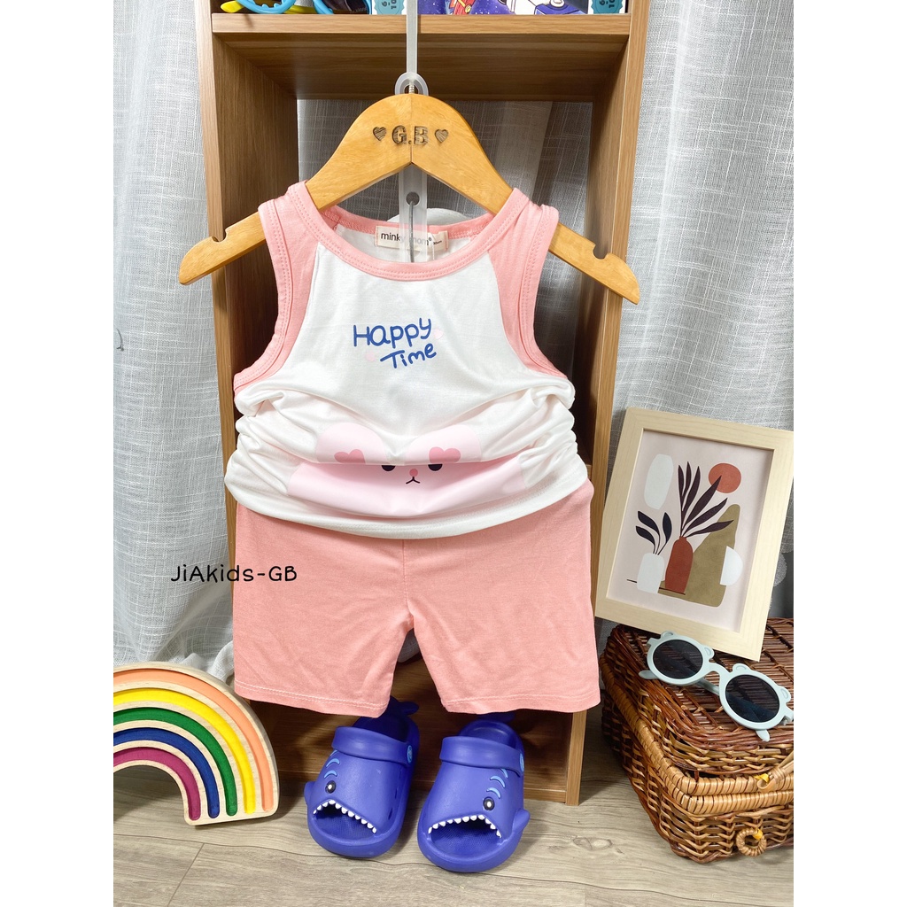 [Bé:6-27kg] Bộ Quần Áo Ba Lỗ Minky Mom, Vải Thun Lạnh Thoáng Mát In Hình Mặt Thú Sinh Động  - Mã:BL-IN29