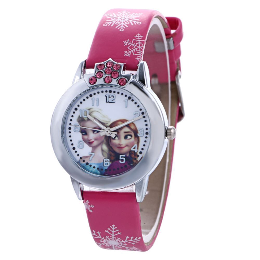 Đồng hồ thạch anh đính đá pha lê họa tiết hoạt hình Frozen cho bé gái