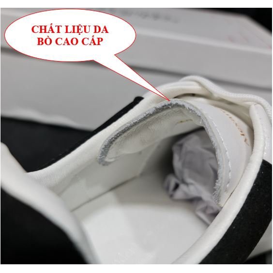 Giày mc queen nam nữ mcqueen tăng chiều cao alexander mcqueen trắng gót đen nhung cao cấp
