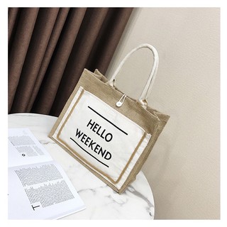 Túi Cói Hello Weekend Cao Cấp DC