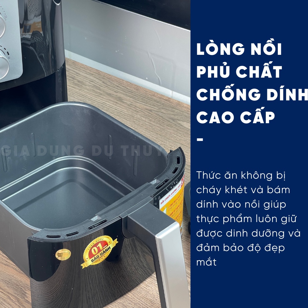 Nồi chiên không dầu Goldsun 5.5 lít hàng chính hãng, chống dính cao cấp, bảo hành 12 tháng model GAF584
