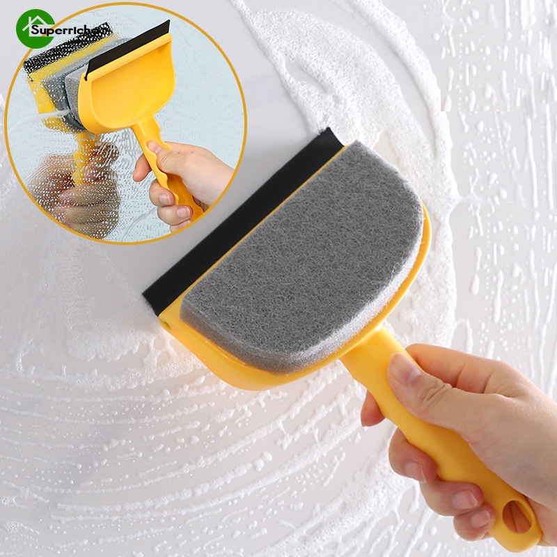Bàn Chải Vệ Sinh Kính/Cửa Kính Hai Mặt Cầm Tay Sáng Tạo 2 Trong 1