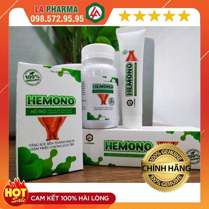 Viên uống trĩ Hemono - Gel teo trĩ Hemono CHÍNH HÃNG LaPharma