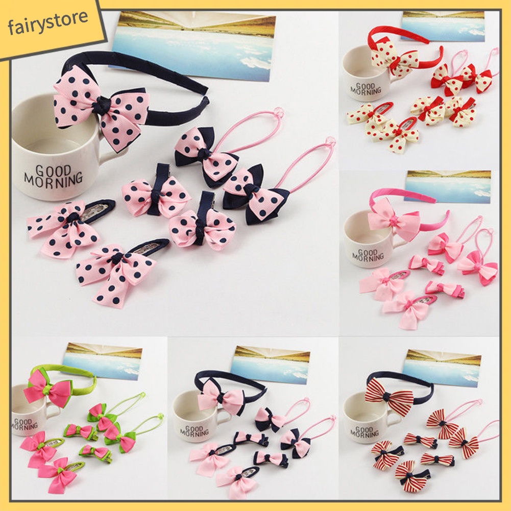 Kẹp Tóc Nơ Chấm Bi Dễ Thương Cho Bé Gái