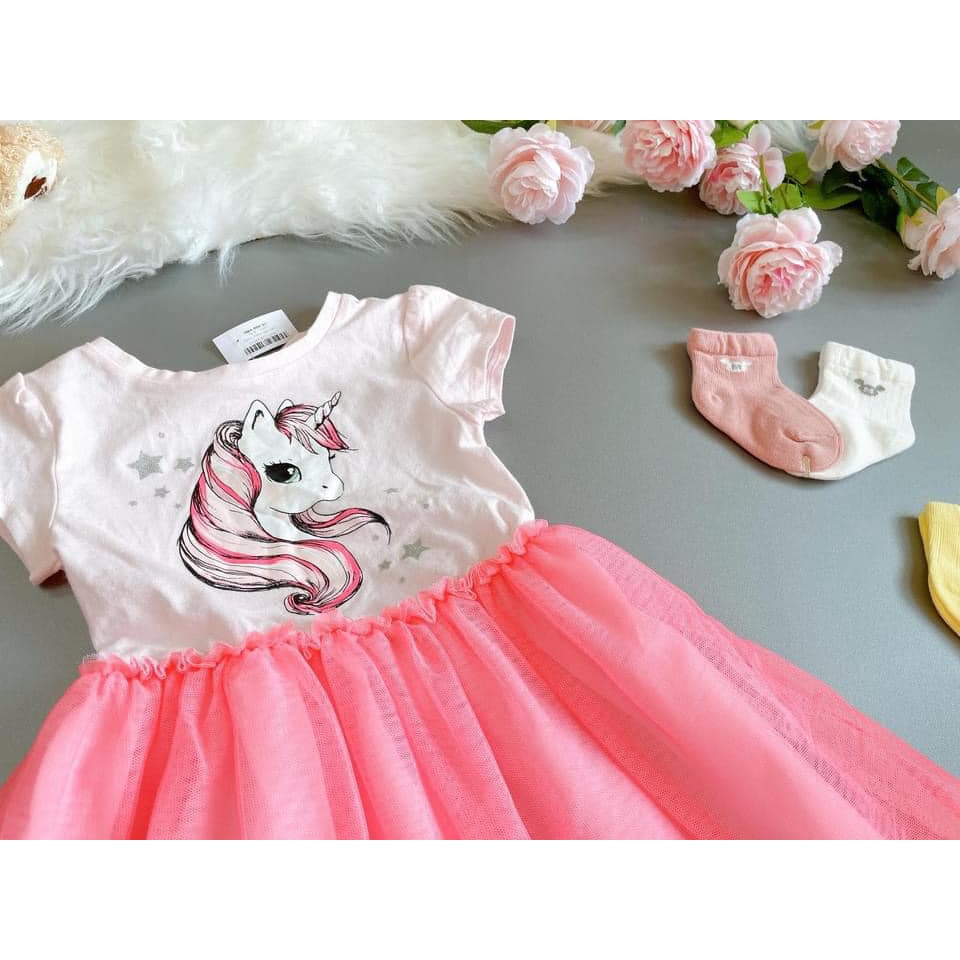 Váy H.M hồng pony chân voan cực đẹp cho bé gái