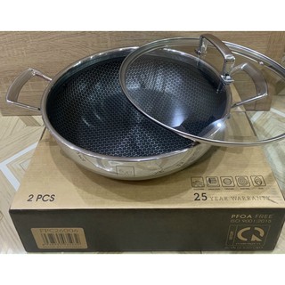 Chảo chống dính cao cấp 3 đáy đế liền inox 304 siêu dày siêu sịn đủ sz 24-26-28cm