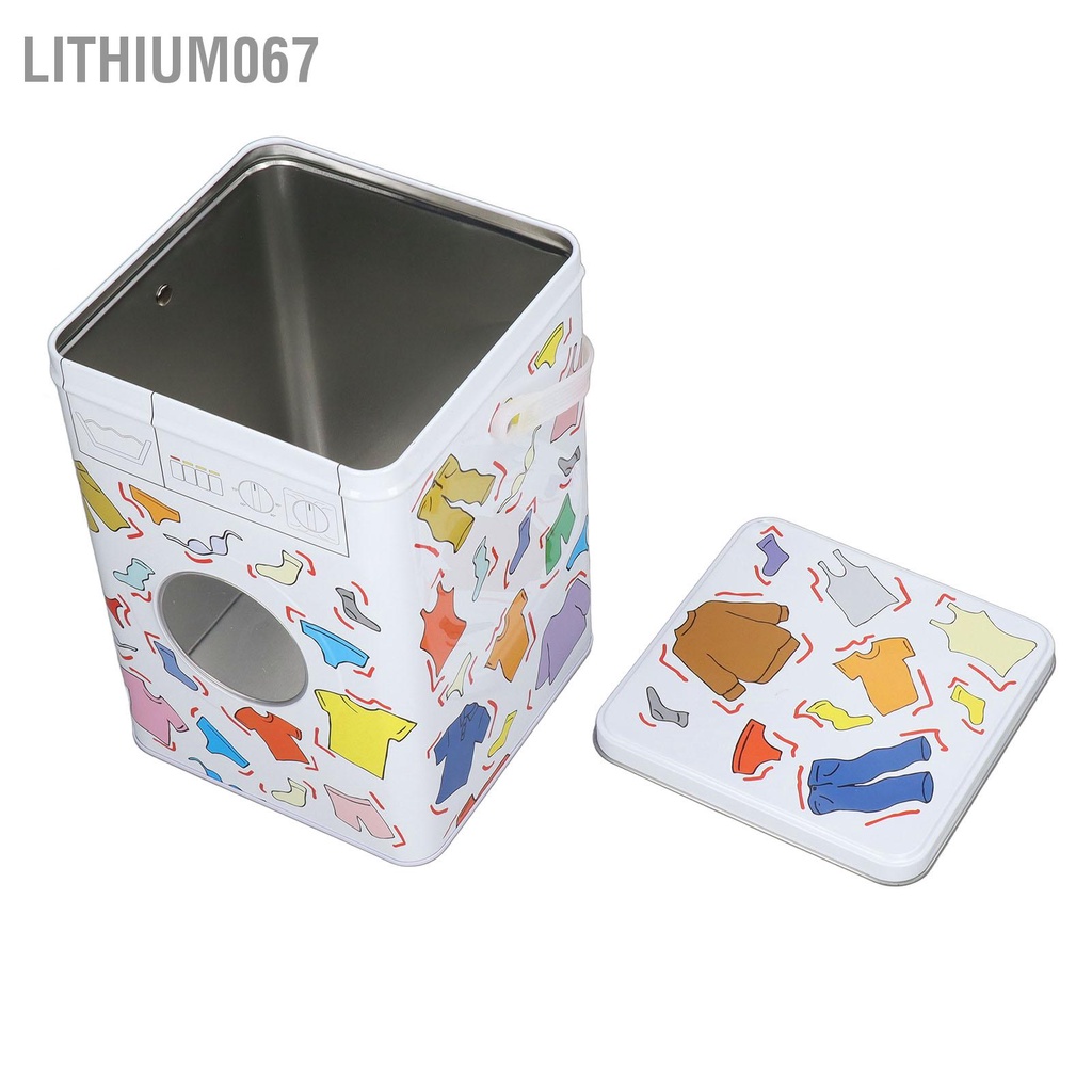 � Lithium067 Hộp đựng bột giặt dạng với máy có nắp cửa sổ phối cảnh Hình thức hộp lưu trữ dung tích lớn
