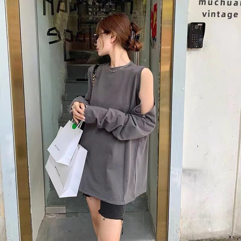 Jennie blackpink Áo Nữ Tay Dài Hở Vai Thời Trang Hàn Quốc