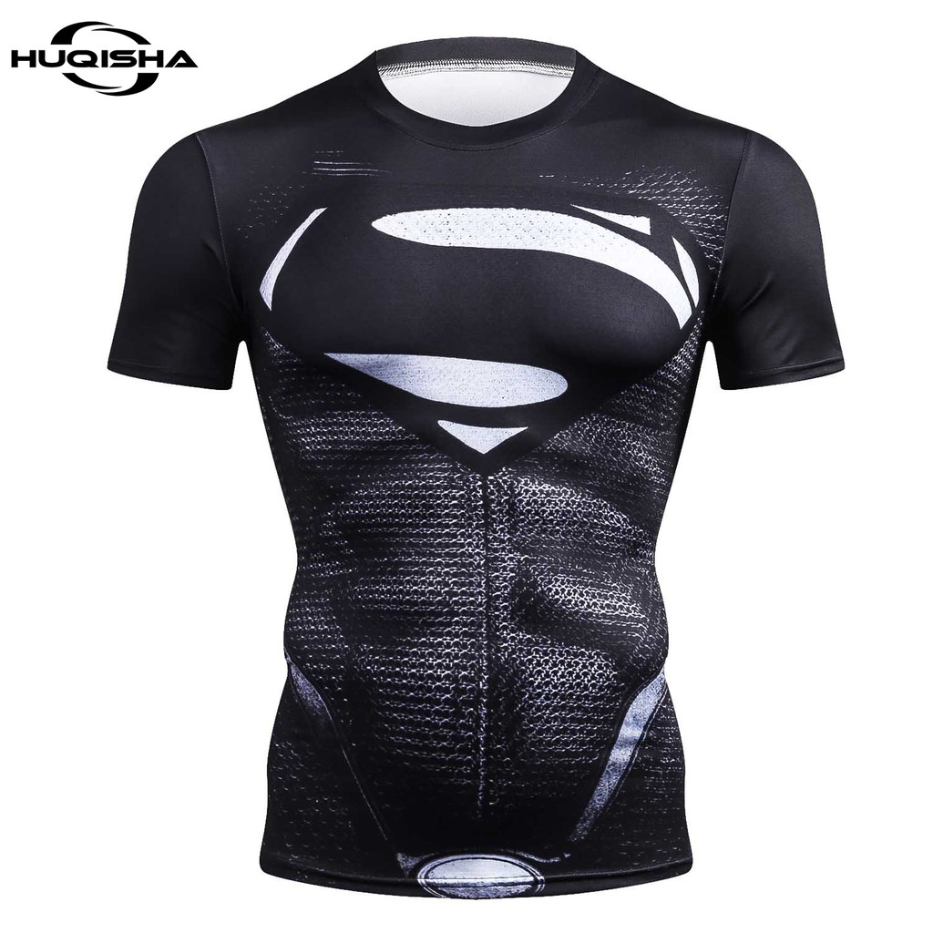 New Fitness Compression Quick Dry Superman T-shirt Men Short Sleeve 3D Sports Tops Men T Shirt Summer Fashion Tshirt