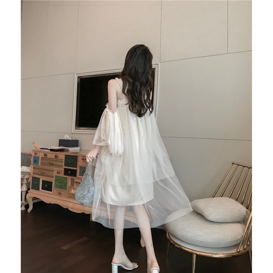 [Mã WAMT1505 giảm 10K đơn 0K] (Sẵn) Váy trễ vai blingbling / Đầm dự tiệc hở vai | BigBuy360 - bigbuy360.vn