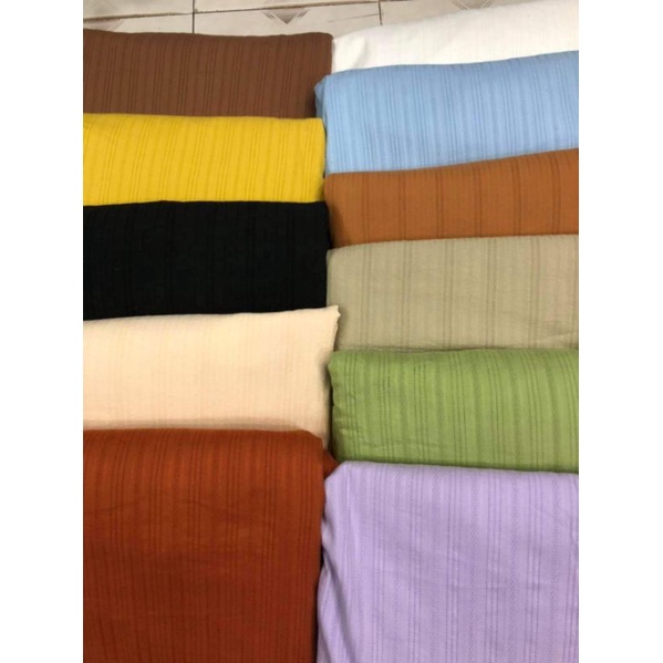 Vải đũi thô thêu kẻ chìm