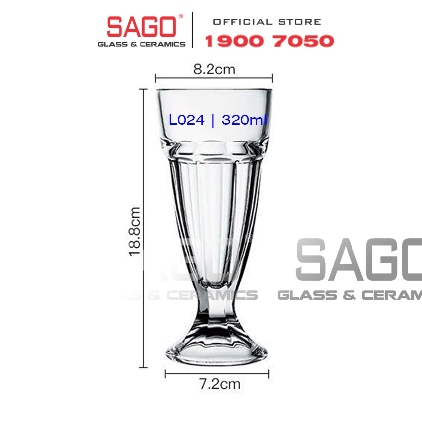 Ly Thủy Tinh Deli Soda Sọc Ngắn 310ml | Thủy Tinh Cao Cấp