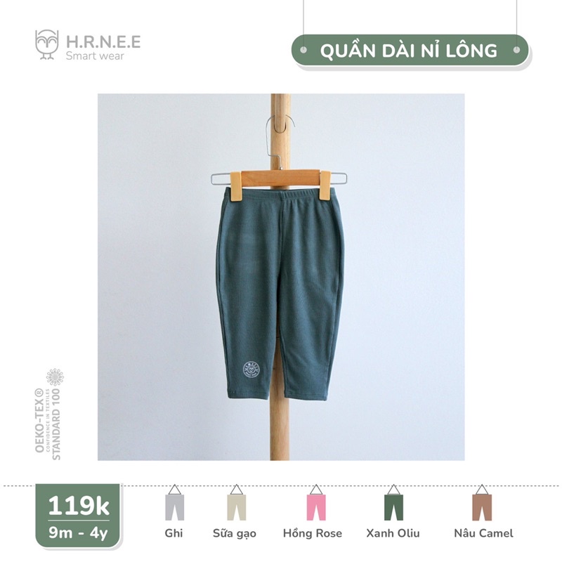 Hrnee Quần dài nỉ lông cho bé