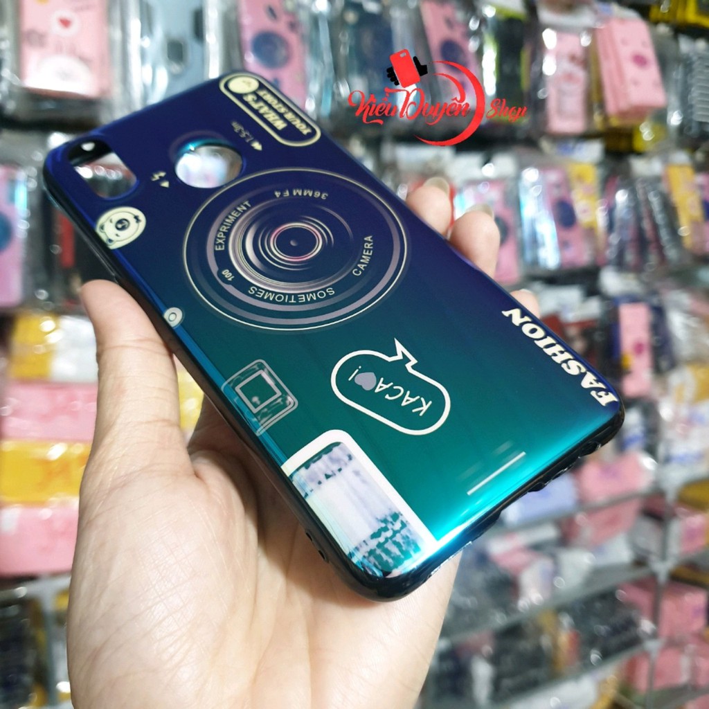 Ốp lưng Realme 3 Pro hình máy ảnh kèm giá đỡ và dây đeo