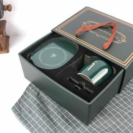 [FREE SHIP - Quà Tặng] Cốc Hâm Nước Lucky, Cốc Giữ Nhiệt Đế Điện Cảm Ứng - Thìa Mạ Vàng - Tặng Túi Đựng