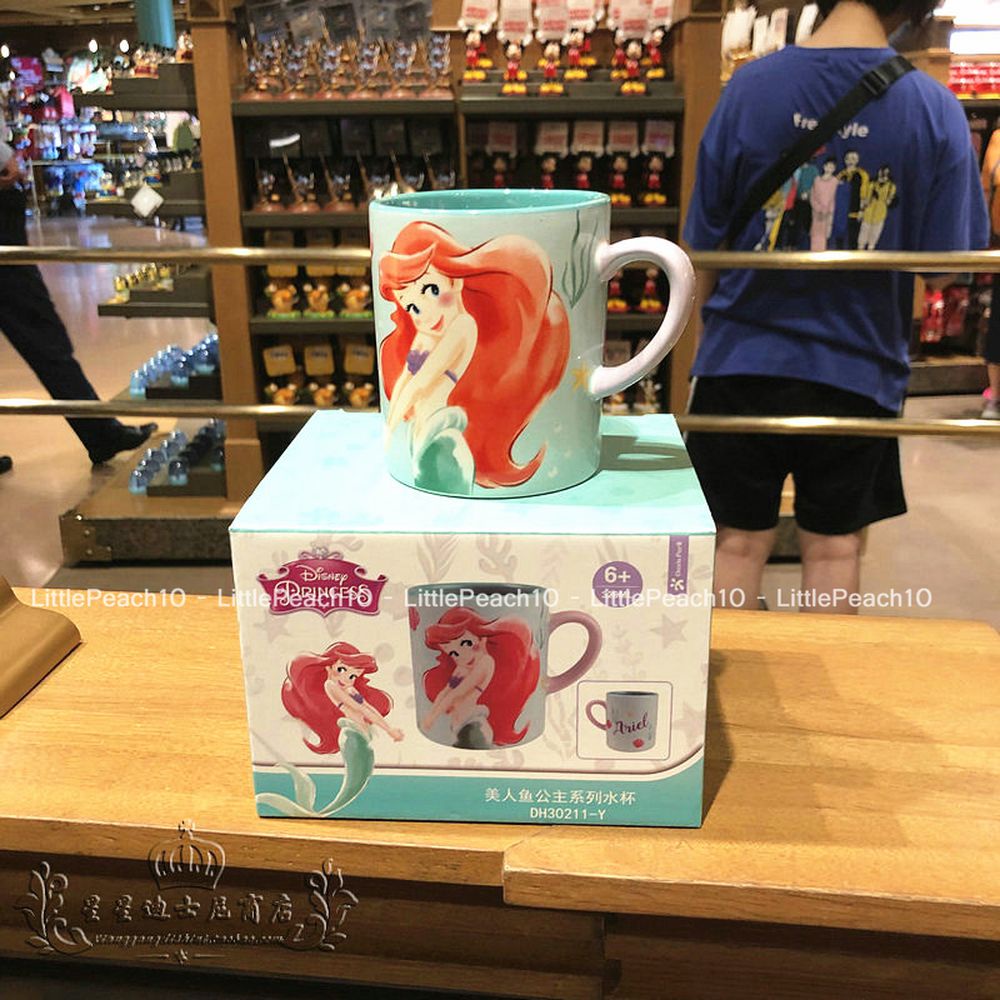 Ly sứ cốc sứ Disney cao cấp chính hãng có quai cầm tay hình Car Olaf Ariel cho nam và nữ 320ml