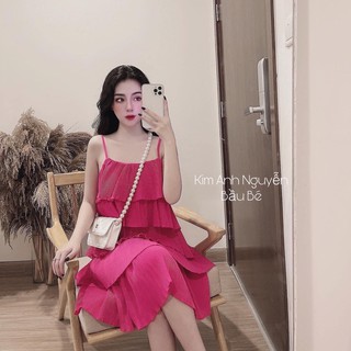 [SO CUTE] Váy 2 dây tầng bèo (form thụng rộng, bầu bí bon chen thoải mái)