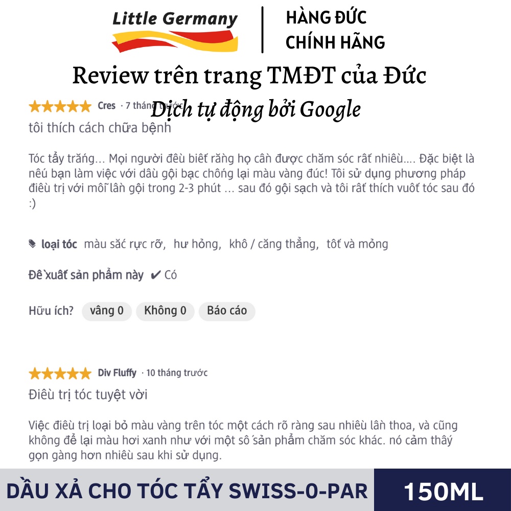 Dầu Xả Tím Khử Vàng Swiss-o-Par 2in1 - Bổ Sung Sắc Tím, Dưỡng Chất Và Phục Hồi Tóc Tẩy, Giúp Tóc Mềm Mượt - Hàng Đức