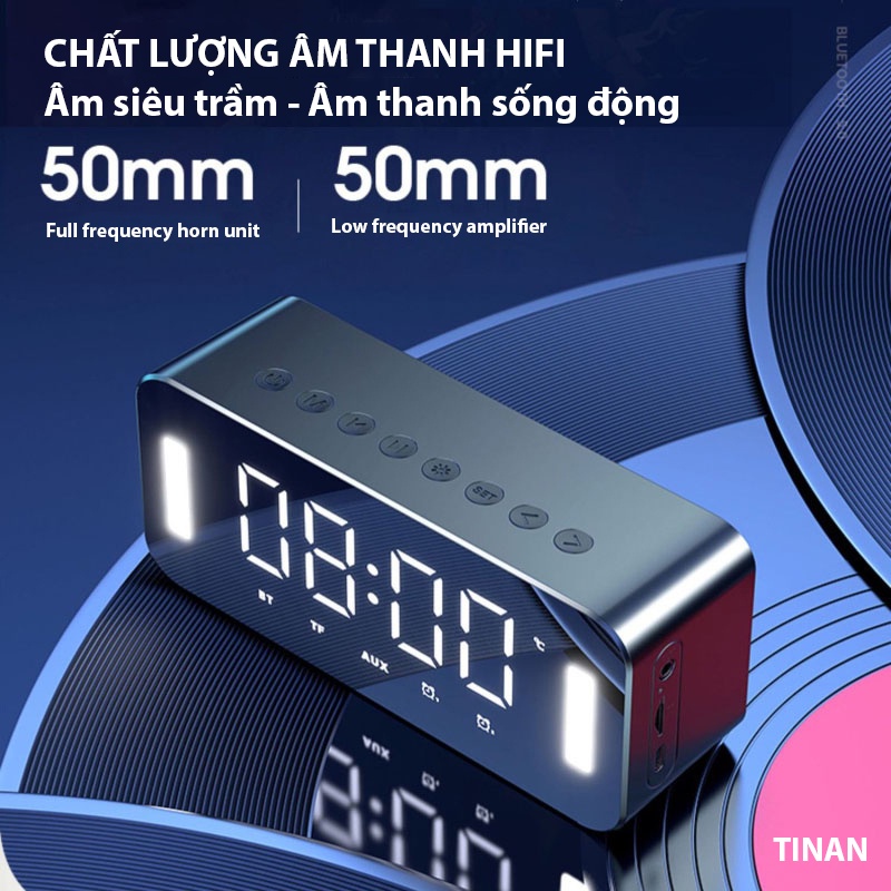 Loa Bluetooth Không Dây MC H8, Hiển Thị Nhiệt Độ, Đèn LED