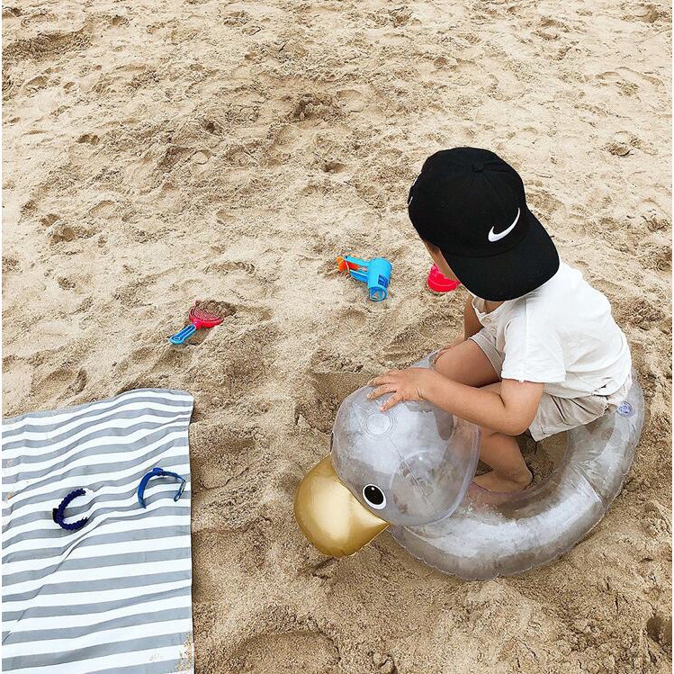 Phao bơi hình chú vịt trong suốt đáng yêu cho bé 1-4 tuổi