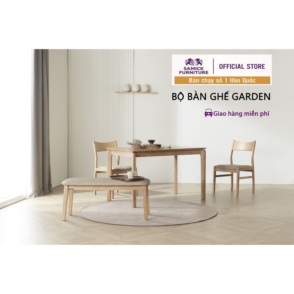 Bộ bàn ghế Garden kèm ghế dài của thương hiệu Samick Furniture Hàn Quốc