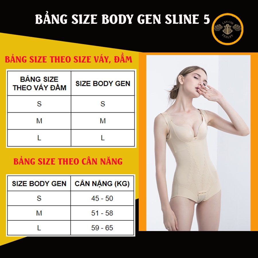 Đồ lót gen nịt bụng định hình giảm eo, mỡ lưng nách, sau sinh cho mùa hè Bodygen Sline 5, mặc đầm ôm bó,áo dài, không lộ