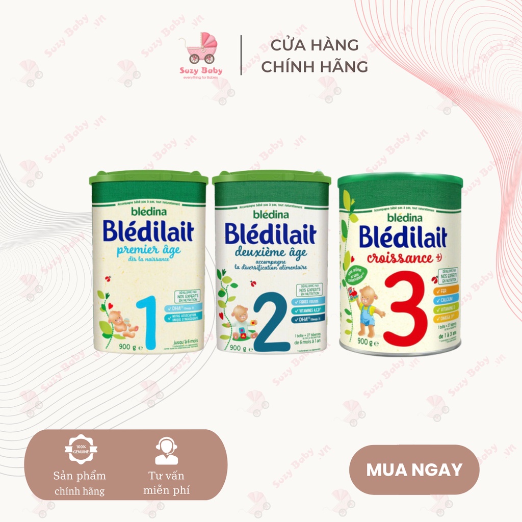 Sữa Bledilait Pháp Số 1, 2, 3 (Date mới) Hộp 900G Chính Hãng