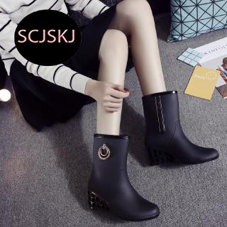 Ủng Cao Su Đi Mưa Chống Thấm Nước Có Khóa Kéo Tiện Dụng Cho Nữ