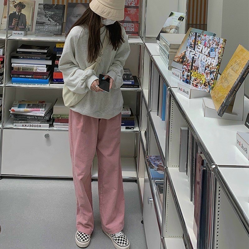 Quần nhung gân mịn - quần nhung ống suông phía sau lưng thun | BigBuy360 - bigbuy360.vn